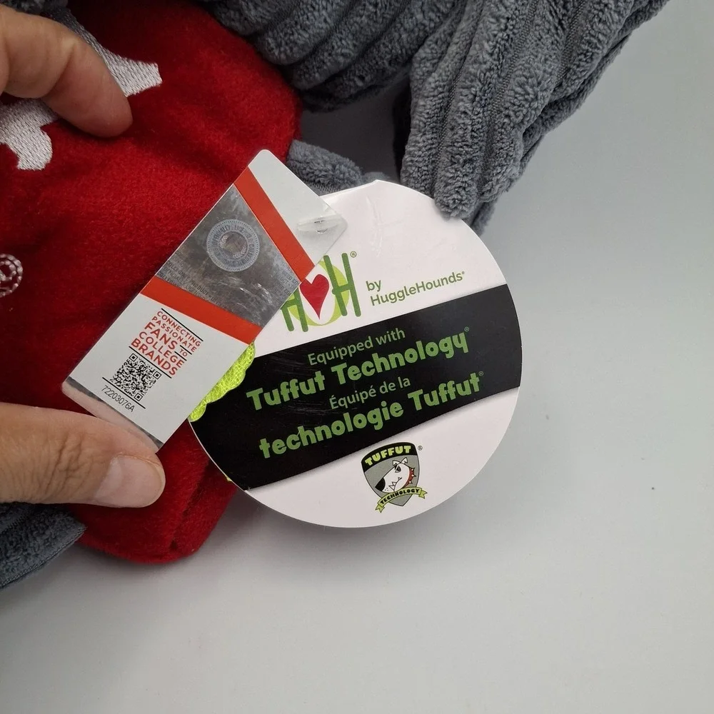 Alabama Crimson Tide HuggleHounds Tuffut Tech Elephant Dog Toy Plush Red Gray NW